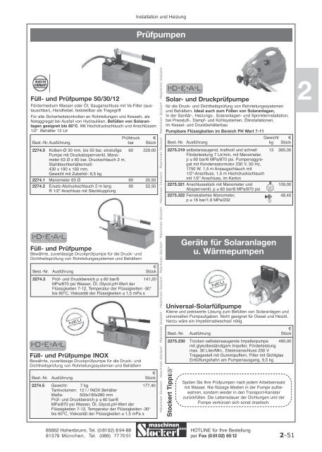 Maschinen Stockert Hauptkatalog