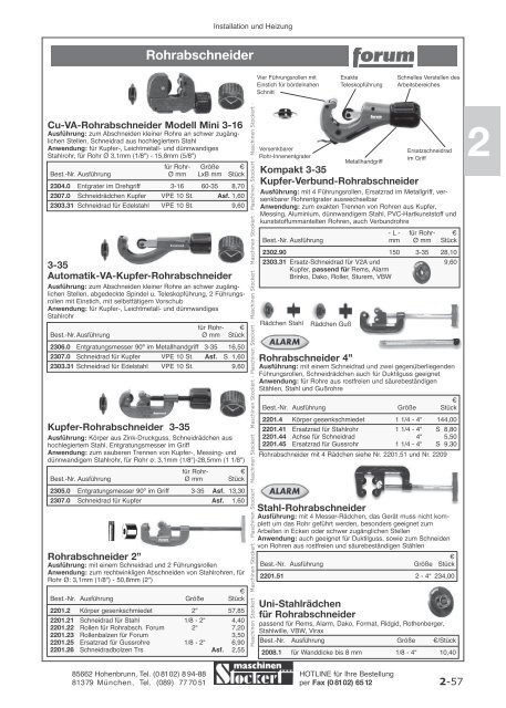 Maschinen Stockert Hauptkatalog