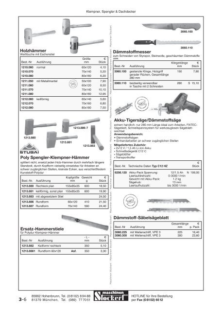 Maschinen Stockert Hauptkatalog