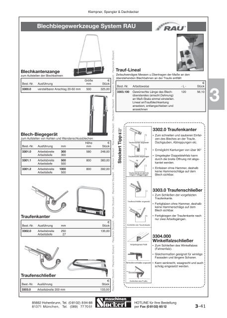 Maschinen Stockert Hauptkatalog