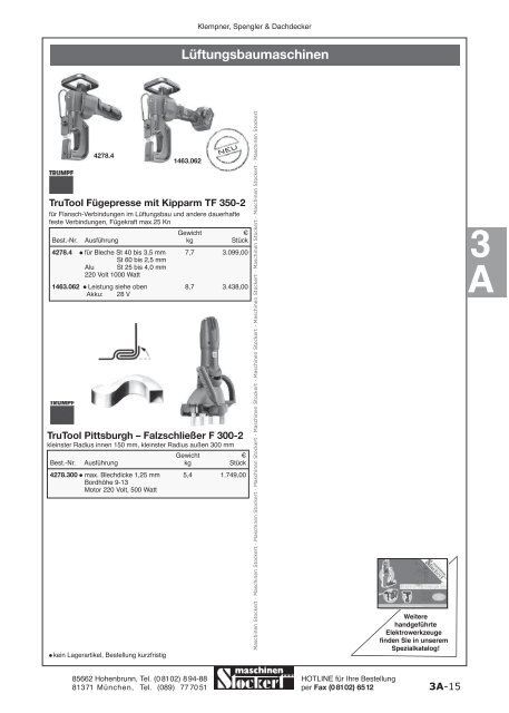 Maschinen Stockert Hauptkatalog