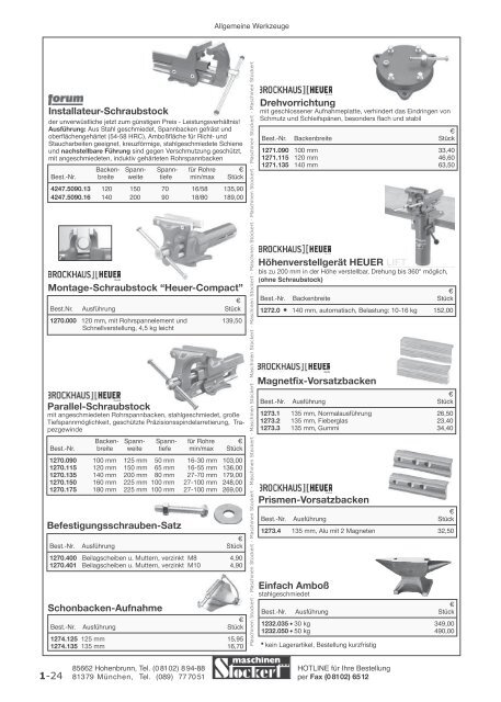 Maschinen Stockert Hauptkatalog