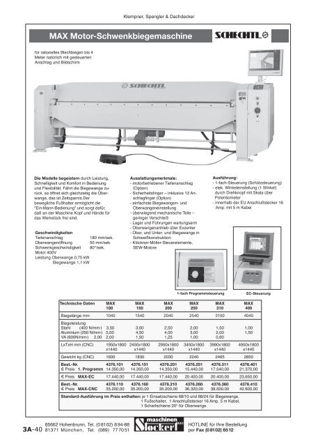 Maschinen Stockert Hauptkatalog