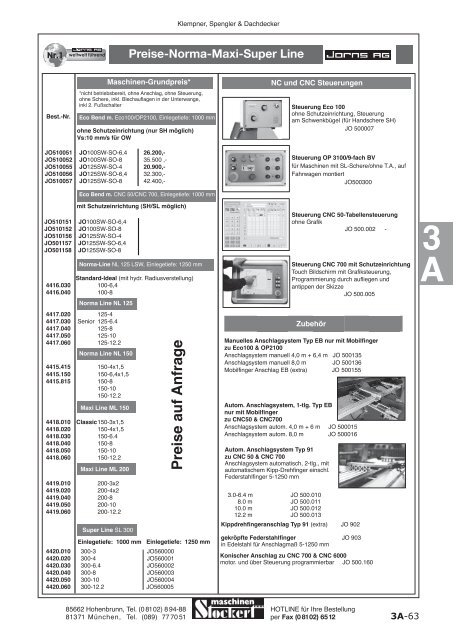 Maschinen Stockert Hauptkatalog