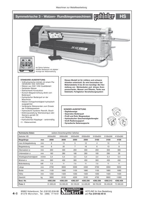 Maschinen Stockert Hauptkatalog