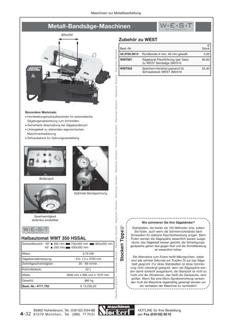 Maschinen Stockert Hauptkatalog