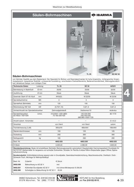 Maschinen Stockert Hauptkatalog