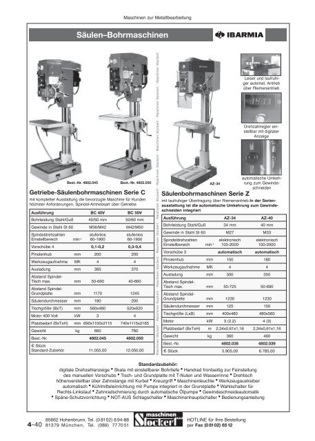 Maschinen Stockert Hauptkatalog