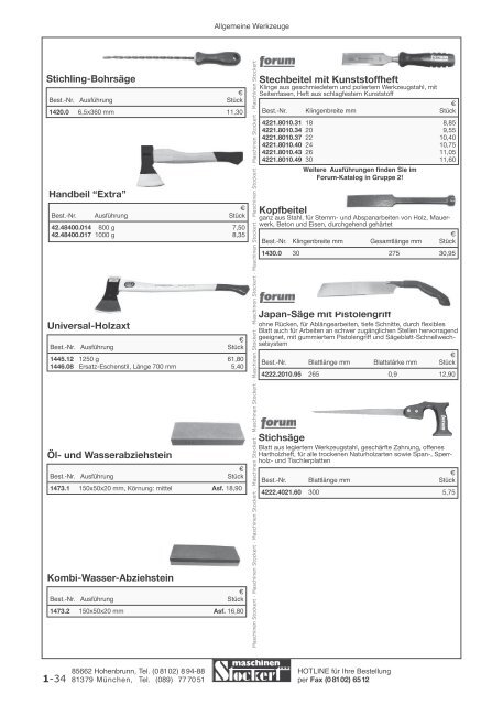 Maschinen Stockert Hauptkatalog