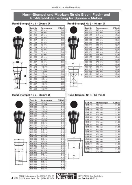 Maschinen Stockert Hauptkatalog