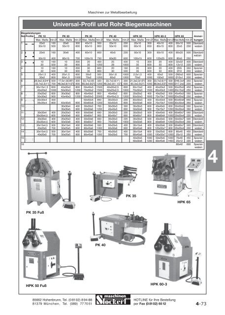 Maschinen Stockert Hauptkatalog