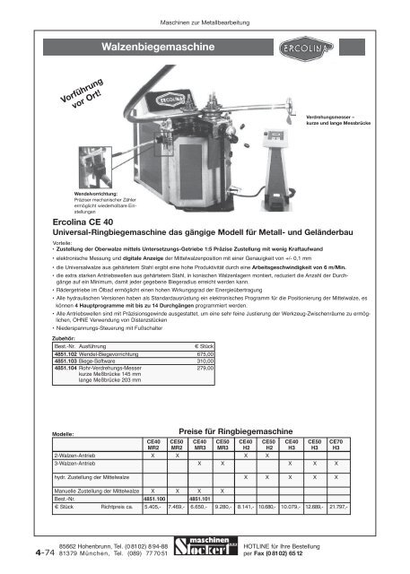 Maschinen Stockert Hauptkatalog