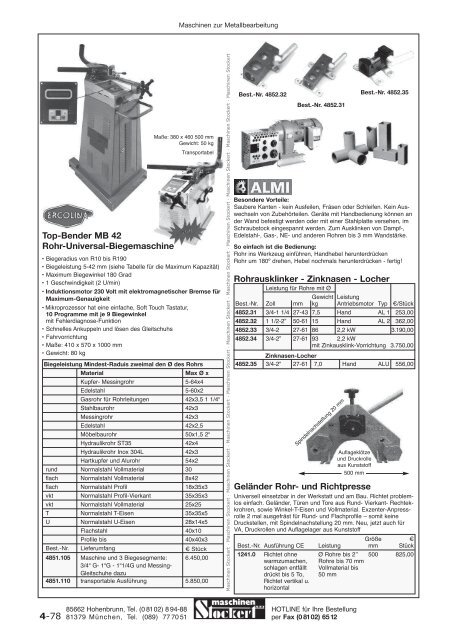 Maschinen Stockert Hauptkatalog