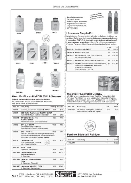 Maschinen Stockert Hauptkatalog