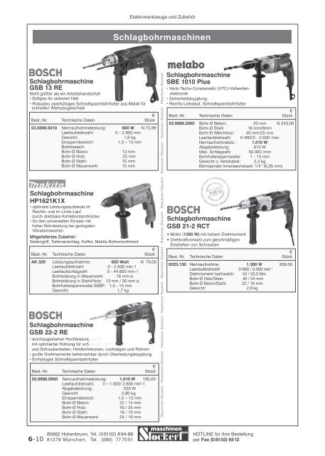 Maschinen Stockert Hauptkatalog