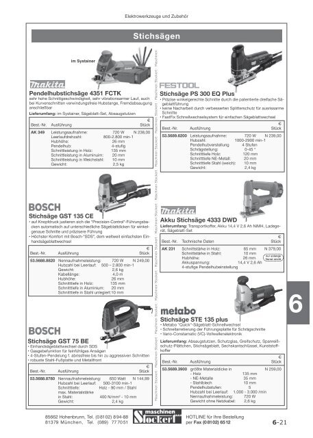 Maschinen Stockert Hauptkatalog