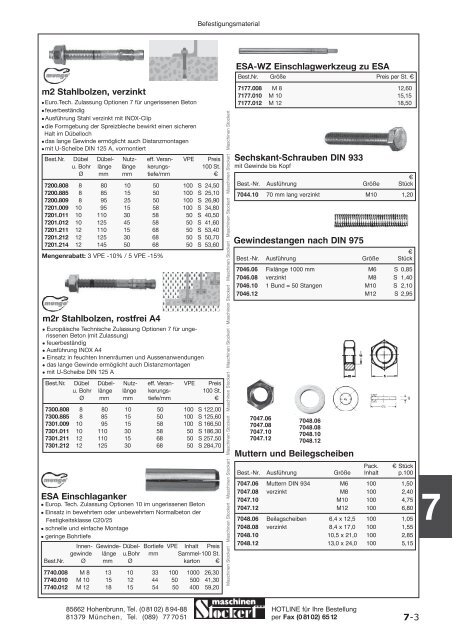 Maschinen Stockert Hauptkatalog