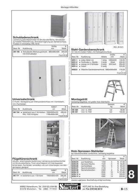 Maschinen Stockert Hauptkatalog