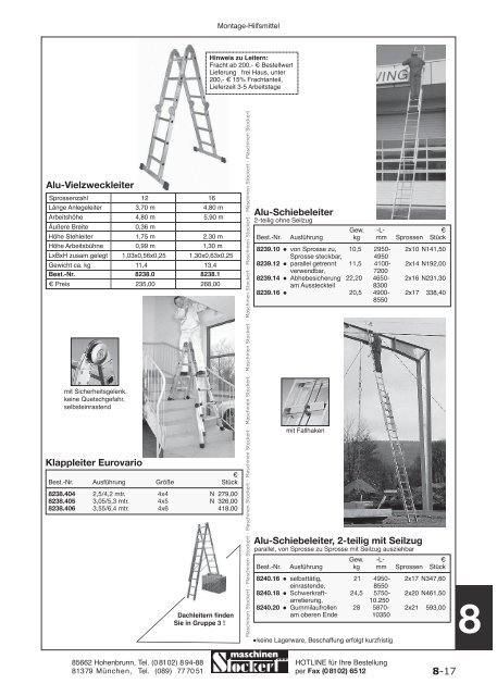 Maschinen Stockert Hauptkatalog