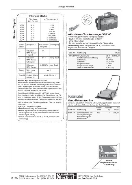 Maschinen Stockert Hauptkatalog