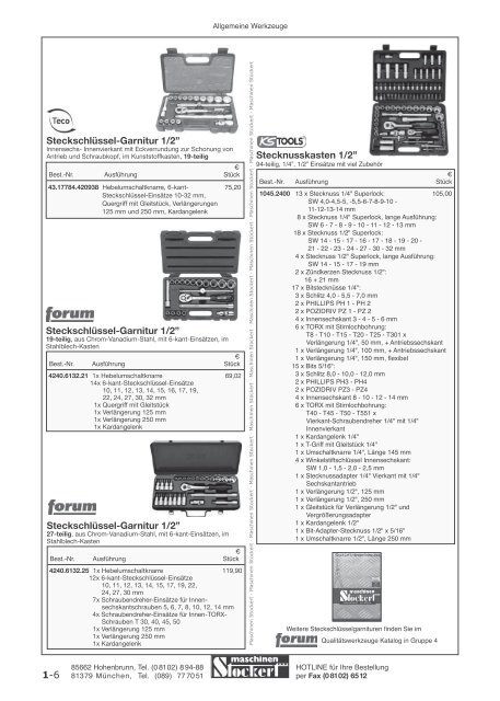 Maschinen Stockert Hauptkatalog