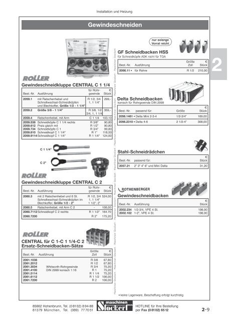 Maschinen Stockert Hauptkatalog