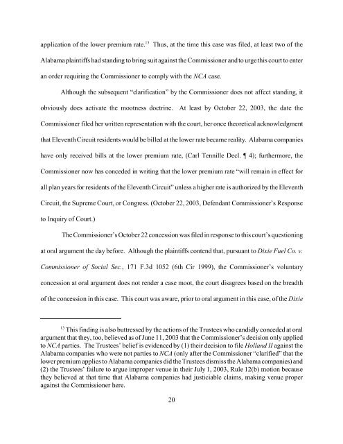 Memorandum of Opinion - Northern District of Alabama