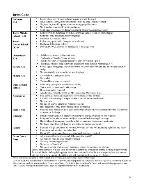 Parent & Student Handbook - Independence Charter School