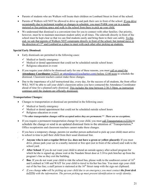 Parent & Student Handbook - Independence Charter School