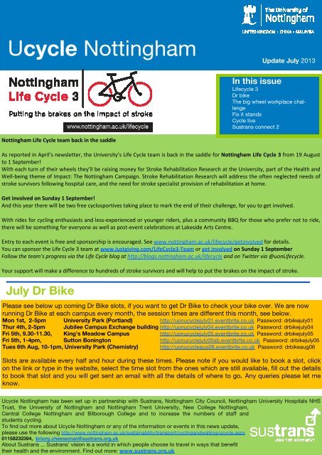 Ucycle Nottingham - University of Nottingham