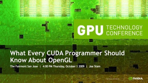 What Every CUDA Programmer Should Know About Opengl