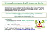 Women's Preconception Health Assessment Booklet - CLAHRC-NDL