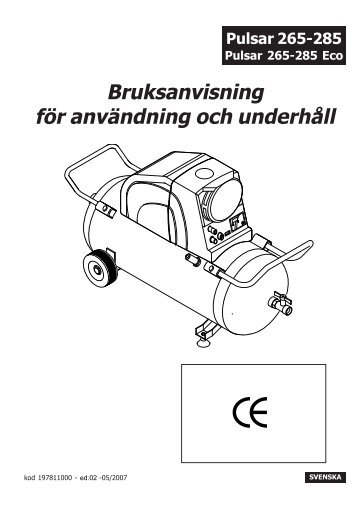 Bruksanvisning fÃ¶r anvÃ¤ndning och underhÃ¥ll - Fini compressors