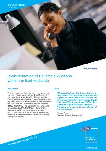 Implementation of Reverse e-Auctions within the East Midlands