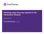 Realizing value from key aspects in the transaction lifecycle