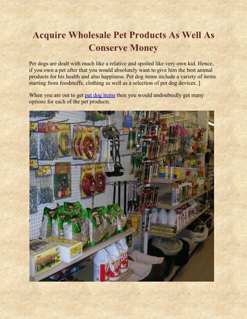 wholesale pet store