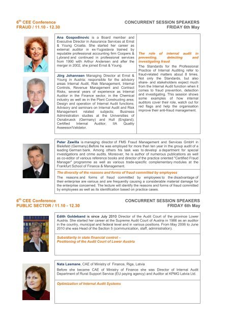 CEE Konferenzprogramm [PDF, 11.8 MB] - Institut fÃ¼r Interne ...