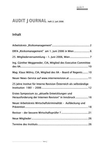 Ausgabe 2006.2 [PDF, 852.7 KB] - Institut fÃ¼r Interne Revision ...