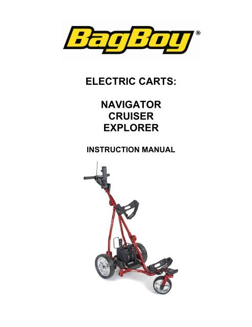 Bag Boy Electric Cart Manual rev2 - Bag Boy Company
