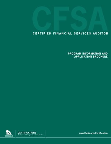 cfsa certified financial services auditor - Institut fÃ¼r Interne Revision ...