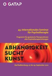 43. Internationales Seminar fÃ¼r P sychotherapie - ÃGATAP