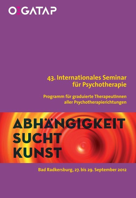 43. Internationales Seminar fÃ¼r P sychotherapie - ÃGATAP