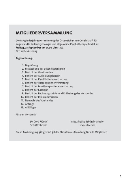 Radkersburg 2013, Seminarprogramm - ÃGATAP