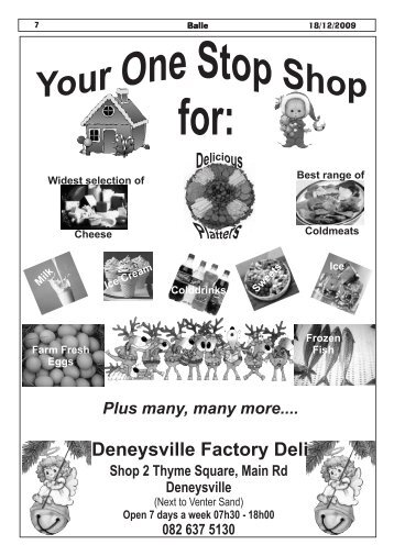 Deneysville Factory Deli - Balie