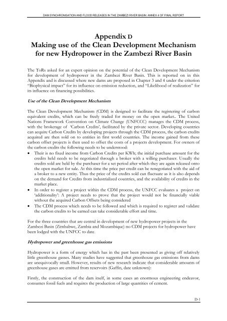 Dam Synchronisation and Flood Releases - agriwaterpedia.info