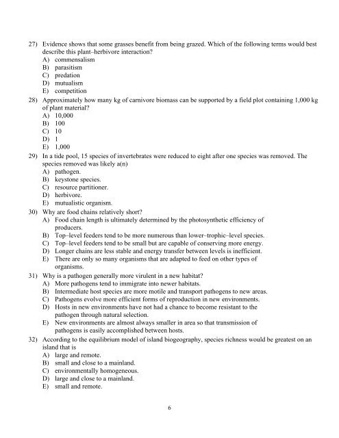 ExamView - 2011-2012 AP Ecology Unit Exam.tst - AP Biology