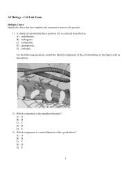 ExamView - 2011-2012 AP Biology Cell Unit Exam.tst