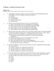 AP Biology - Evolution Unit Practice Exam