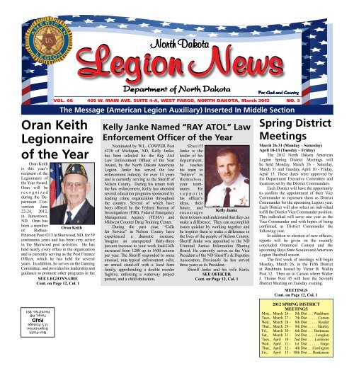 March, 2012 - The American Legion Department of North Dakota