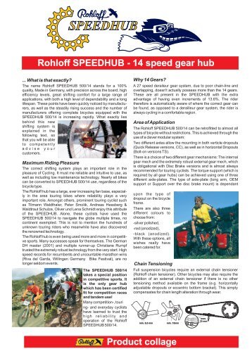 Rohloff SPEEDHUB - 14 speed gear hub Product ... - Bike Station